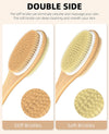 Metene Shower Brush with Soft & Stiff Bristles, Bath Dual-Sided Long Handle Back Scrubber, 1 Hook